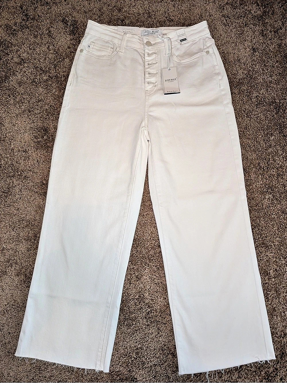 ☘️ Judy Blue Wide Leg Jeans White Waist 28 NWT